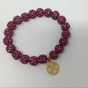 Rustic Cuff pink crystal bracelet